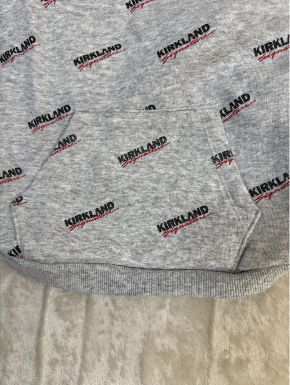 Kirkland Signature Dog Hoodie Gray Logo Print Costco Brand Pet Hoodie Size L